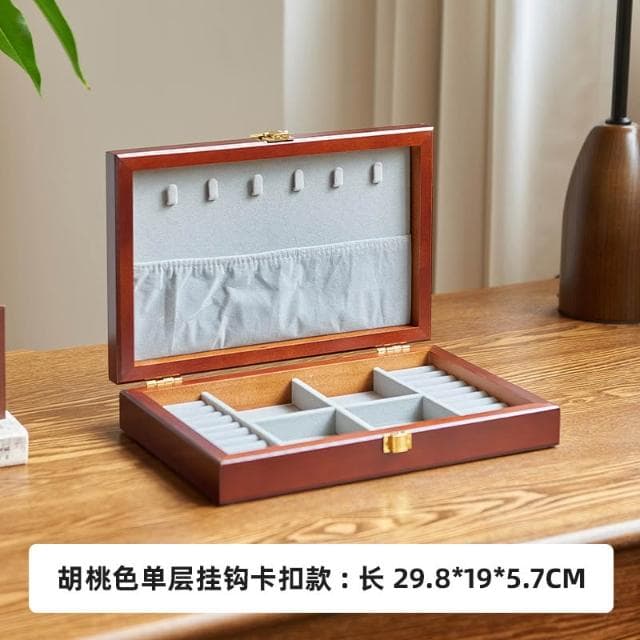 實木首飾盒木質收納盒帶鎖高檔精緻新款生日禮物手鐲戒指盒