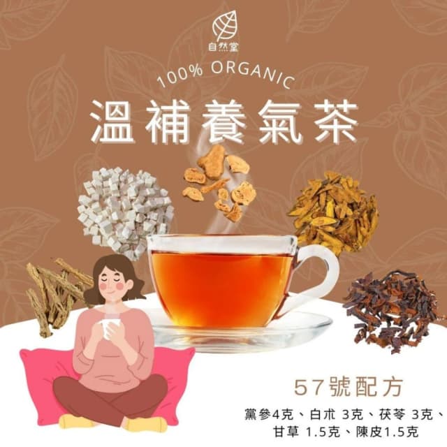 溫補養氣茶 13gx1包 養生茶 養身茶包 中藥茶 黨參 白朮 茯苓 甘草 陳皮 養身 紓壓 舒壓 自然堂
