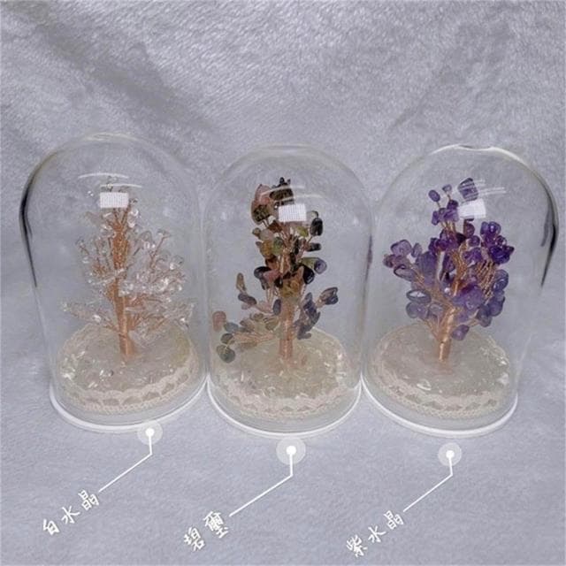 手工作  發光 水晶發財樹 交換禮物 水晶招財樹 桌上小物 療癒 led 水晶樹 現貨在台 AA