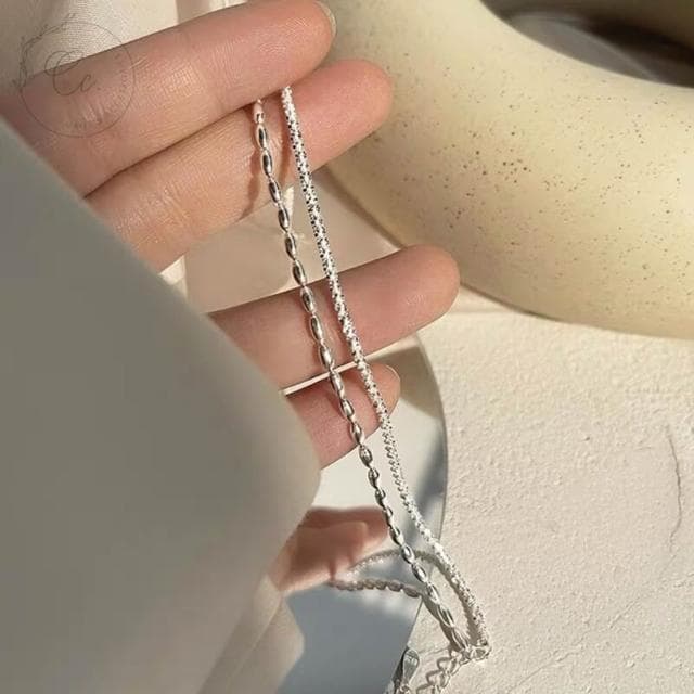 希西小包商 Clacci 925純銀 米粒雙層手鍊 雙層手鍊純銀手鍊韓系簡約氣質情人節禮物生日禮物 C166
