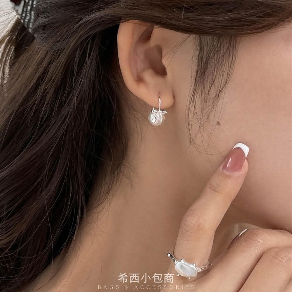 希西小包商 純銀耳環 純銀耳針 蝴蝶結耳環 韓式耳環情人節禮物生日禮物 C204