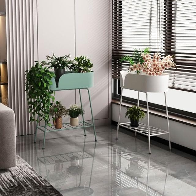 花架 盆栽架 植物架 雙層鐵藝陽臺置物架綠蘿花架子客廳落地式輕奢花卉植物室內花架