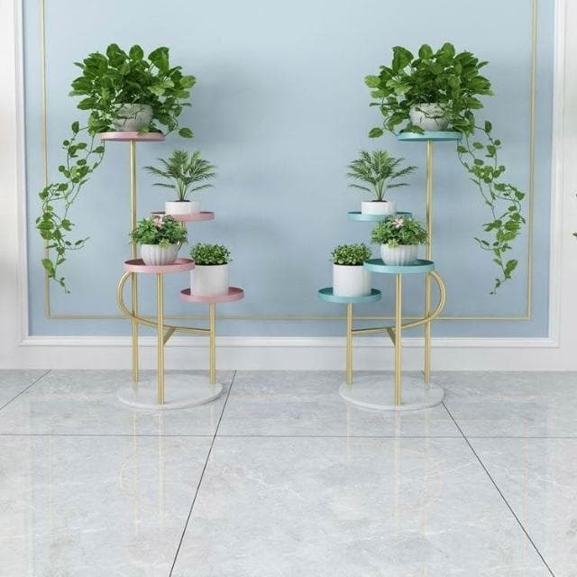 花架 盆栽架 植物架 北歐鐵藝客廳花架室內裝飾花架置物架陽臺多層花架簡約綠蘿擺放架