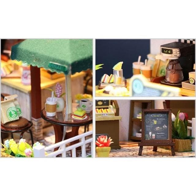 大旺小舖:DIY小屋時間咖啡屋 袖珍屋娃娃屋材料包 生日結婚母親節情人節聖誕交換禮物 實體店面