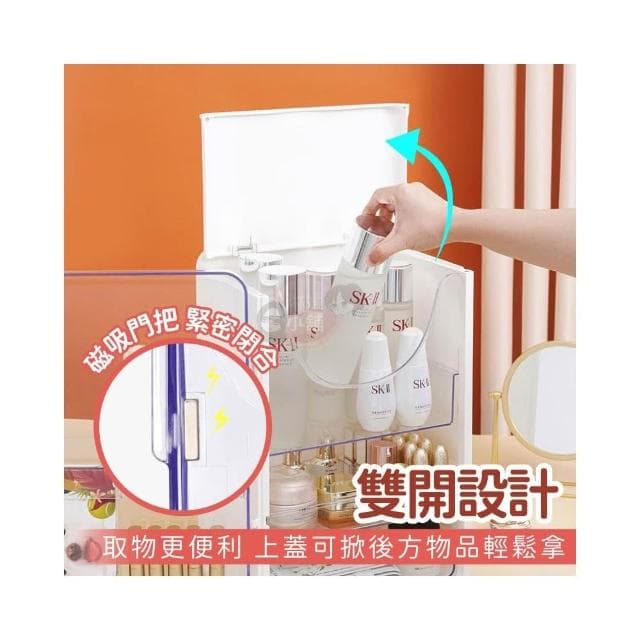 化妝品收納櫃 桌上收納盒 飾品收納 彩妝收納盒 透明化妝盒 保養品收納箱 化妝箱 收納盒 PP215