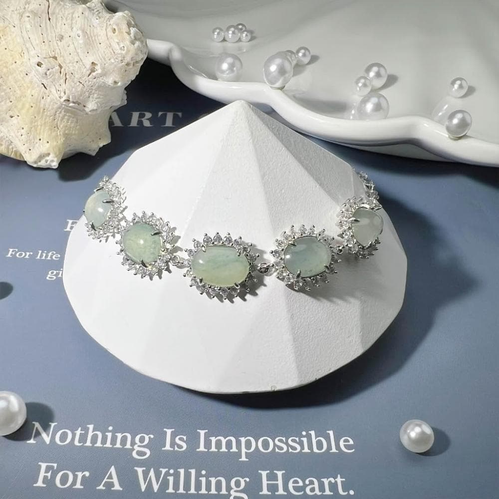 【玉我翡翠】925銀手鍊 手鏈 純銀 銀飾 緬甸A貨翡翠 純銀手鏈 A7904 玉我翡翠  情人節禮物