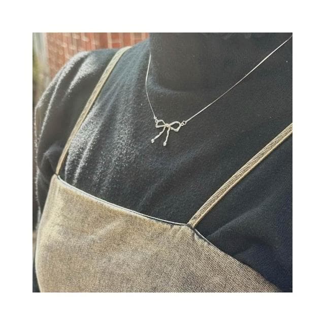 𝟏𝟒𝟒.𝒔𝒆𝒍𝒆𝒏𝒆＊Y2K重工蝴蝶結項鍊 925純銀  ️甜酷風格 # ʸ²ᴷ單品