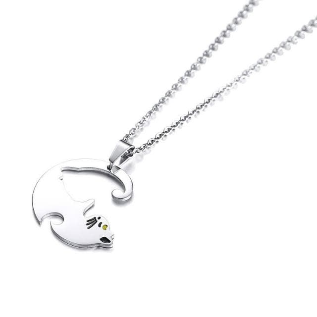 貓咪項鍊 情侶對鍊 不銹鋼項鍊 LOVE 鈦鋼 情人節禮物 生日 沂軒精品 F0141