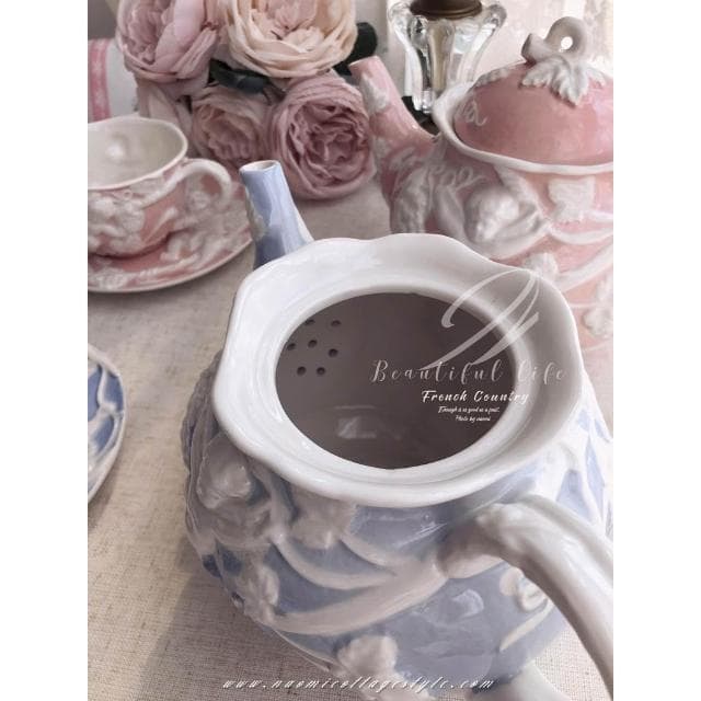 復古天使浮雕圓肚茶壺組/歐式下午茶具組  咖啡杯  喝茶養生社交 生日禮物 過年送禮歐風/美