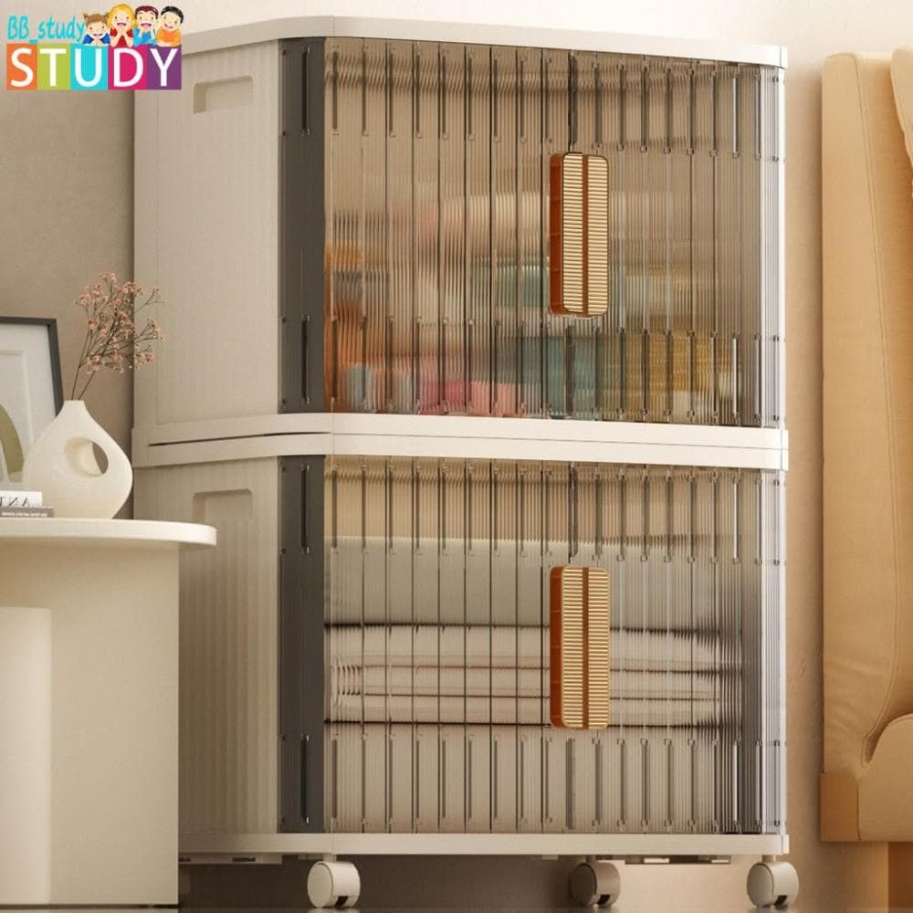 熱銷  捲簾收納櫃 可折疊衣服收納箱 家用玩具嬰兒童收納櫃 陽台飄窗整理櫃 整理箱 置物櫃 折疊櫃 折疊層櫃 摺疊收納