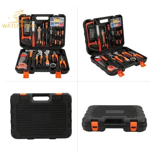 100件家用工具箱 螺絲刀 家庭工具 套裝扳手 鉗子 錘子 工具組合木工電工工具 五金 工具組 螺絲起子 工具 電鑽