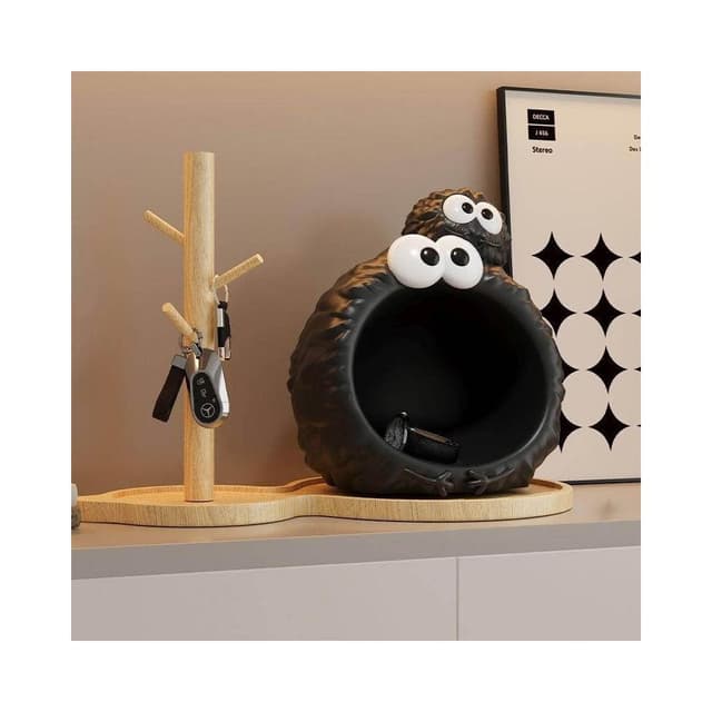 創意煤球入戶鑰匙收納擺件置物架 客廳鞋櫃裝飾品 喬遷新居禮品