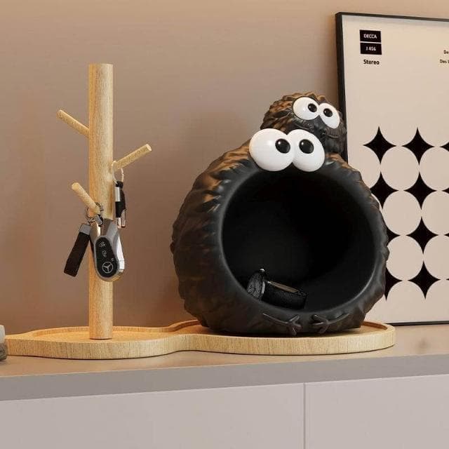 創意煤球入戶鑰匙收納擺件置物架 客廳鞋櫃裝飾品 喬遷新居禮品