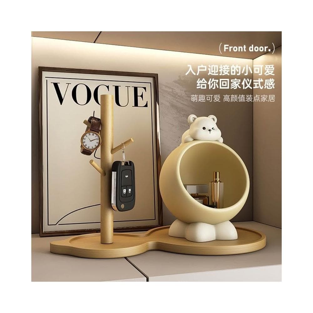 小熊置物架 玄關置物架 鑰匙收納 放鑰匙 玄關鑰匙收納 置物架 桌麵擺件 玄關擺飾 喬遷 禮品