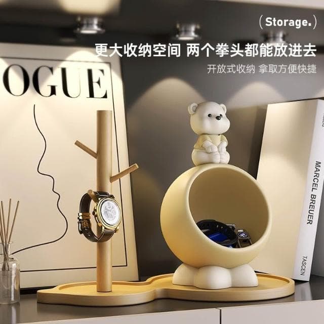 小熊置物架 玄關置物架 鑰匙收納 放鑰匙 玄關鑰匙收納 置物架 桌麵擺件 玄關擺飾 喬遷 禮品