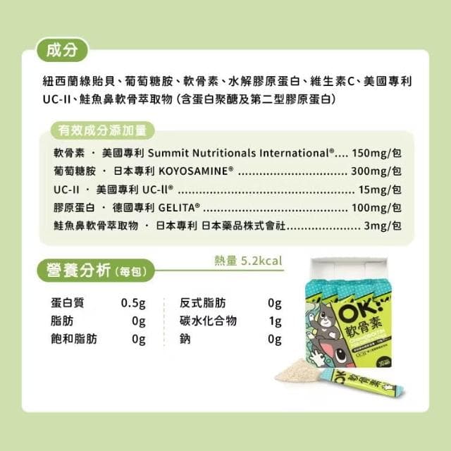 【怪獸部落】OK!軟骨素1.5G*30入/盒(關節保健 骨頭保健 寵物保健品 寵物保養品)