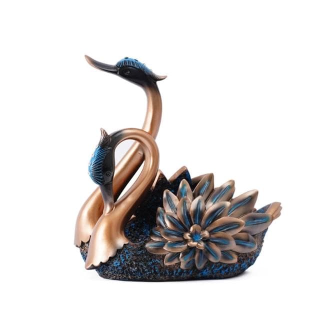 歐式輕奢天鵝擺件現代家居酒櫃樹脂工藝禮品喬遷紅酒架裝飾品禮物