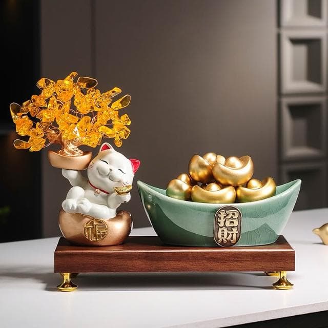 招財聚寶盆擺件新中式家居客廳辦公室博古架高檔裝飾品喬遷禮物