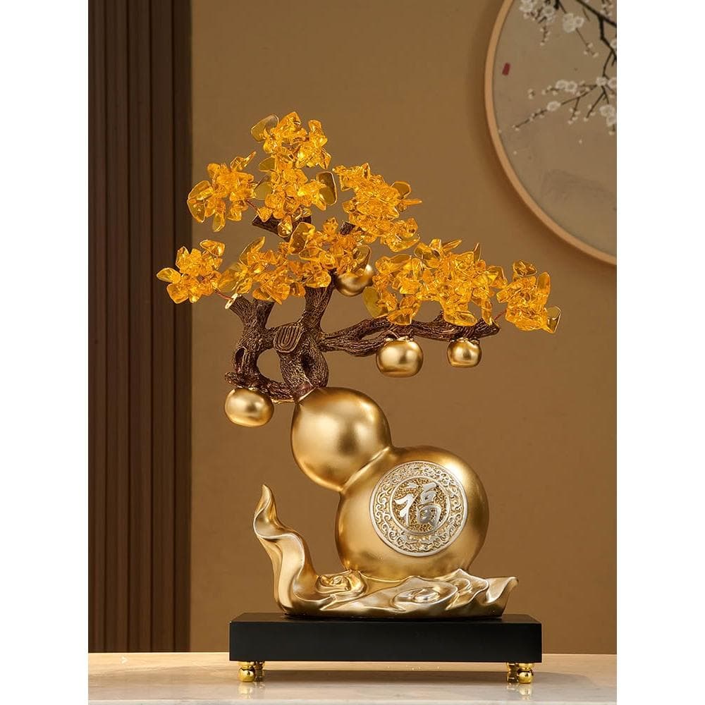 葫蘆擺件鎮宅招財客廳發財樹玄關裝飾辦公室開業禮物喬遷新居禮品