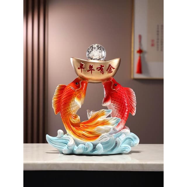 年年有餘招財擺件玄關辦公室桌客廳酒櫃電視櫃裝飾品搬家喬遷禮物