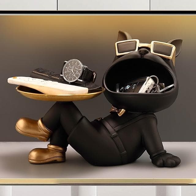 輕奢招財狗入戶玄關鑰匙收納客廳桌面擺設喬遷禮物家居裝飾品擺件
