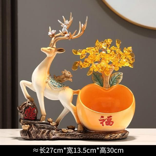 福鹿工藝品擺件家居裝飾新中式喬遷禮物創意客廳玄關酒櫃工藝