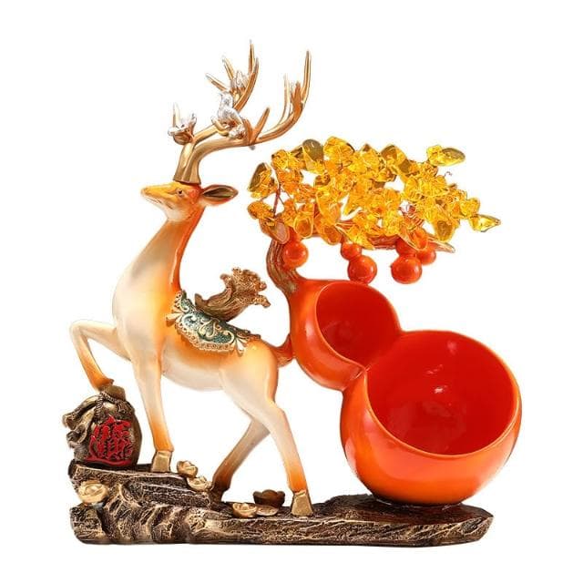 福鹿工藝品擺件家居裝飾新中式喬遷禮物創意客廳玄關酒櫃工藝