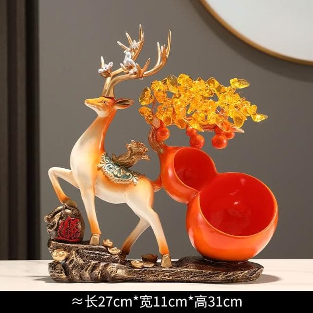 福鹿工藝品擺件家居裝飾新中式喬遷禮物創意客廳玄關酒櫃工藝