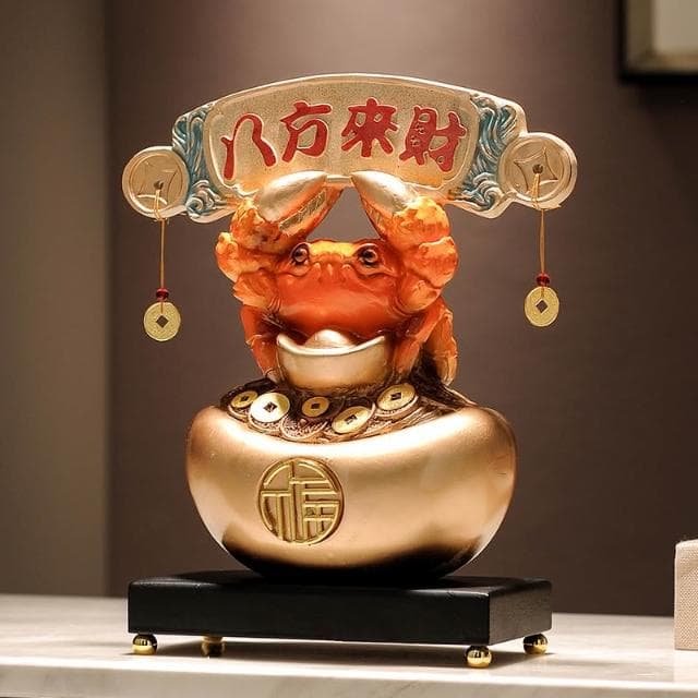 創意家居裝飾品辦公室酒櫃手中有錢八方來財擺件喬遷開業禮物高檔