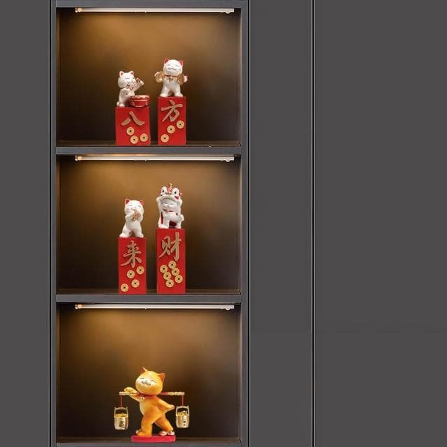 一桶金招財貓擺件喬遷開業禮物新中式客廳電視櫃公司收銀臺裝飾品