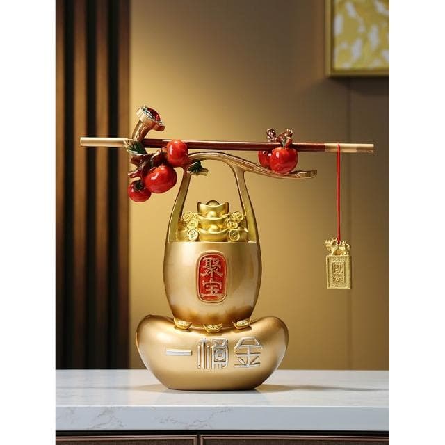 一桶金稱心如意擺件貔貅元寶喬遷禮物客廳電視機酒櫃裝飾品新中式