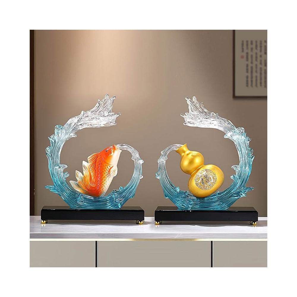 風生水起年年有魚葫蘆擺件入門玄關客廳高檔喬遷新居房禮物裝飾品