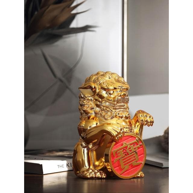 招財獅子擺件一對客廳電視櫃創意家居裝飾品輕奢開店開業喬遷禮物