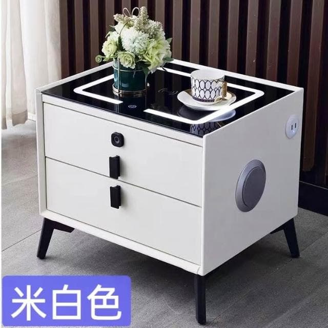 智能床頭櫃現代簡約無線充電藍牙音響輕奢床頭櫃智能帶燈簡約現代