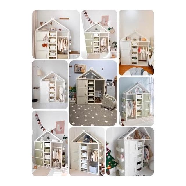 收納櫃 屋頂收納衣帽櫃 多功能移動櫃 嬰兒儲物櫃 衣櫃 衣櫥 收納架 收納盒 收納箱 收納 安全無毒好組裝