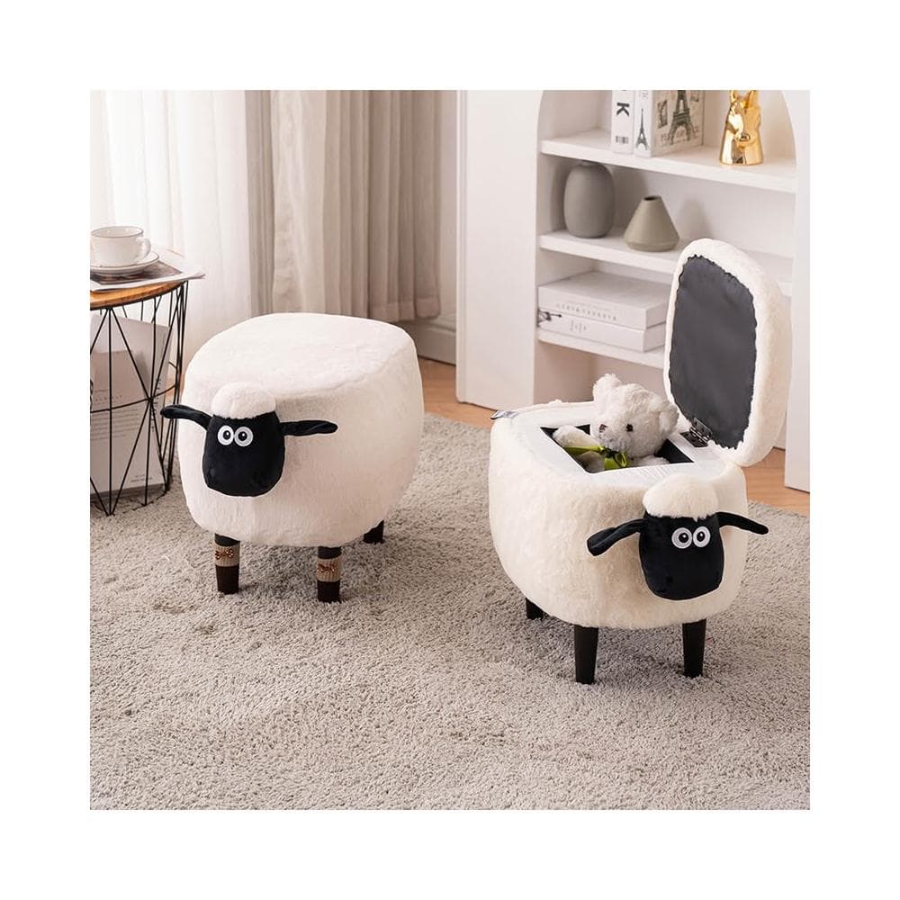 小羊肖恩換鞋凳矮凳化妝凳家用穿鞋凳梳妝凳可儲物拆洗凳喬遷禮物