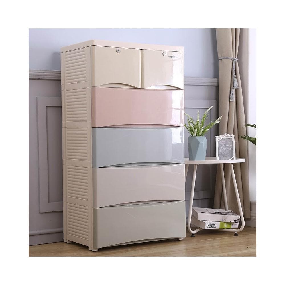 65面寬ABS加大抽屜式收納櫃加厚五斗櫃塑膠寶寶嬰兒衣服儲物櫃