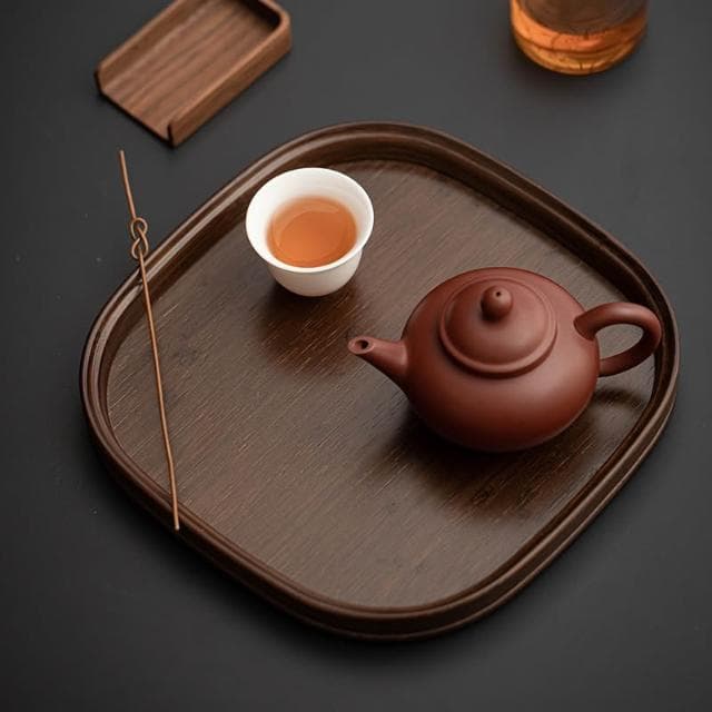 竹制託盤新中式茶道配件茶臺茶臺功夫茶具竹茶海簡約幹泡臺託盤