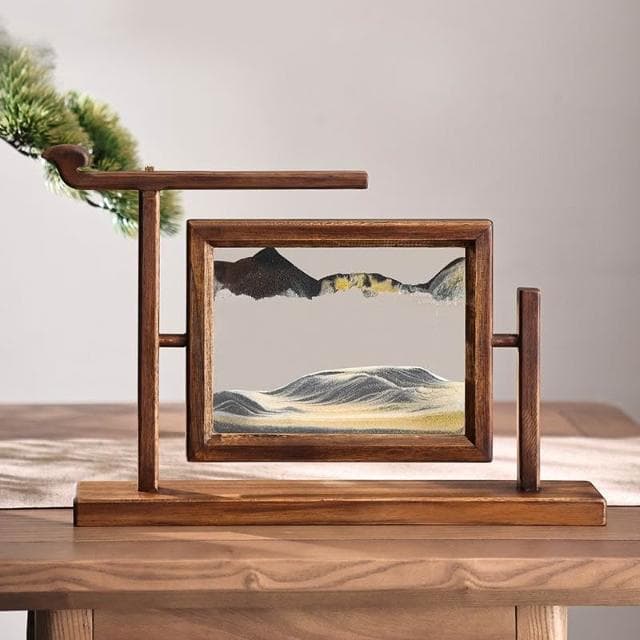 手工製作精細 異麗新中式實木沙漏流沙畫擺件辦公室客廳高級感裝飾品喬遷禮物