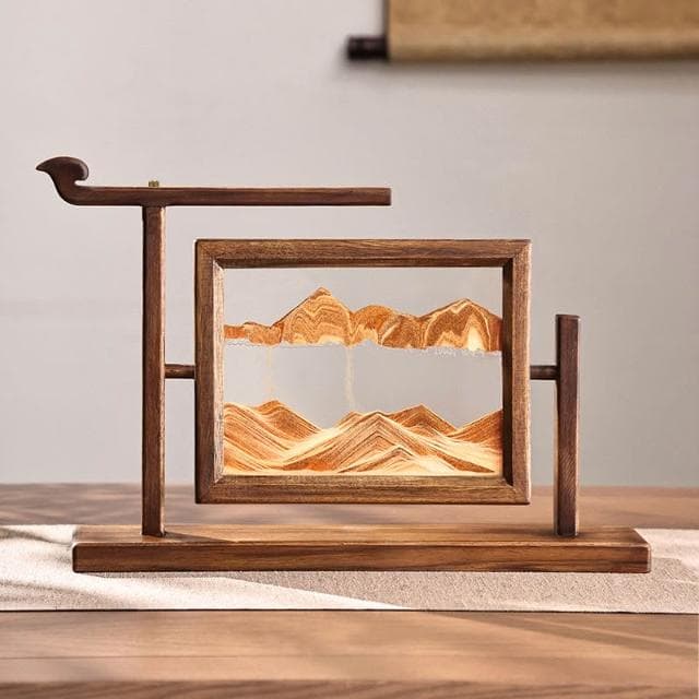 手工製作精細 異麗新中式實木沙漏流沙畫擺件辦公室客廳高級感裝飾品喬遷禮物