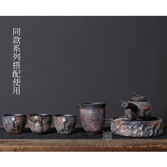 三遍 純手工柴燒岩礦茶杯茶具臺灣主人杯陶瓷功夫品茗單杯可養盞