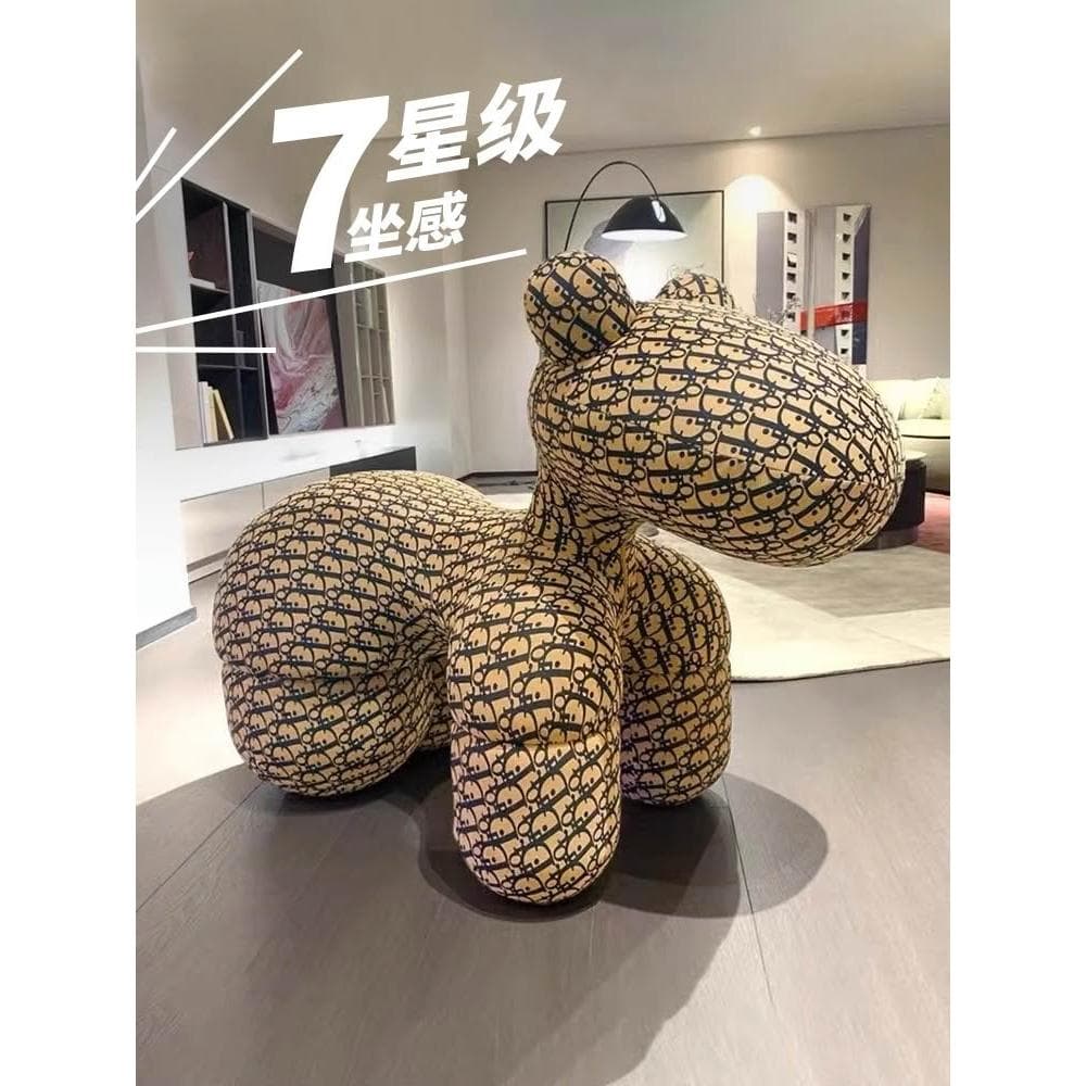 喬遷新居禮物網紅小馬椅創意動物座椅羊駝兒童坐凳客廳擺件裝飾品