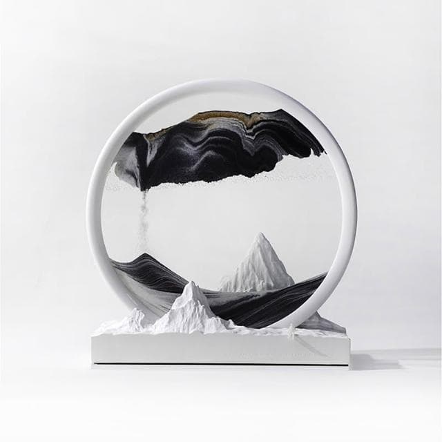 雪山香熏流沙畫桌面沙漏禮品客廳高級感裝飾擺件喬遷新居創意禮物