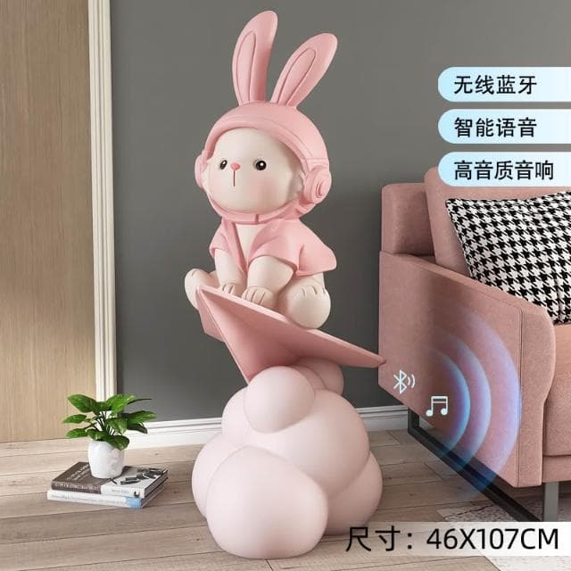 大型兔子客廳落地擺件電視櫃沙發旁家居飾品音響公仔搬家喬遷禮物