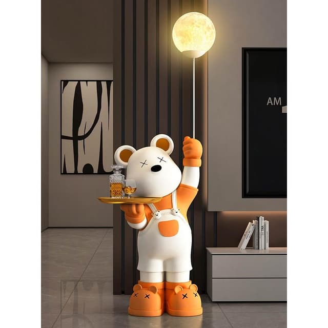 網紅暴力熊客廳大型落地擺件電視櫃沙發旁裝飾品輕奢喬遷搬家禮物