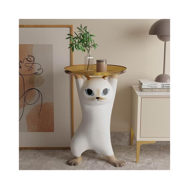 妖嬈貓茶几迎賓大型客廳電視櫃沙發旁落地託盤喬遷新婚禮物大擺件