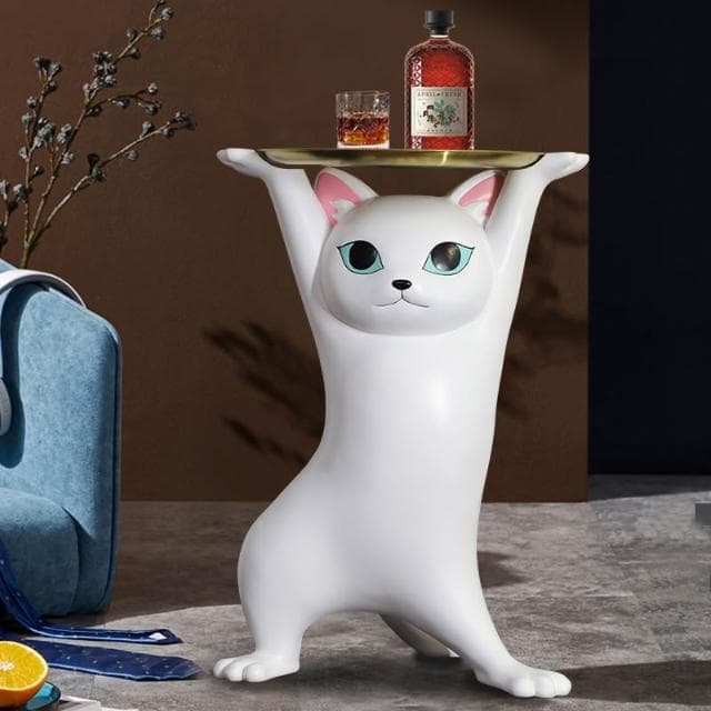 妖嬈貓茶几迎賓大型客廳電視櫃沙發旁落地託盤喬遷新婚禮物大擺件