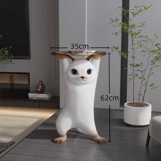 妖嬈貓茶几迎賓大型客廳電視櫃沙發旁落地託盤喬遷新婚禮物大擺件