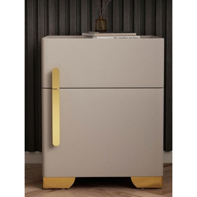 智能床頭櫃實木皮質藍牙音響多功能出租房家用保險箱一體防盜輕奢