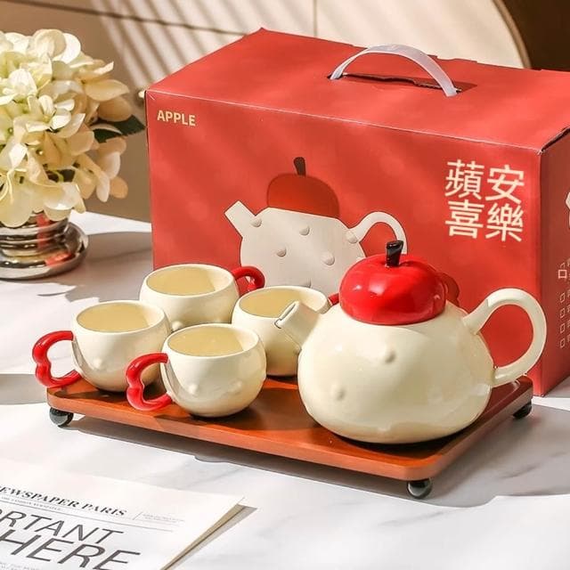 Jimi 集米 高顏值陶瓷茶具套裝 下午茶茶具 家用結婚茶杯水杯茶壺 喬遷新居結婚禮物 茶具套裝